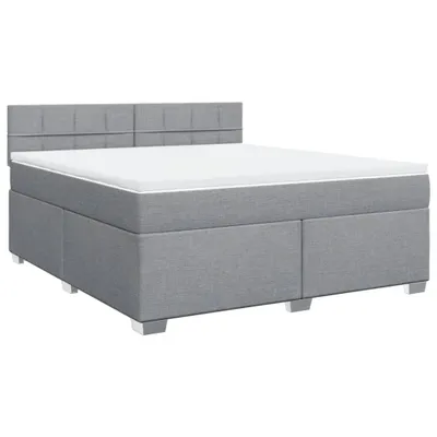 Produktbild von Boxspringbett mit Matratze Hellgrau 180x200 cm Stoff