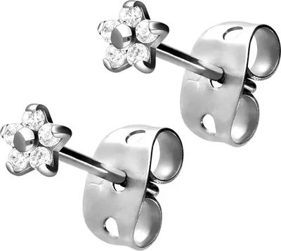 Produktbild von Titan Ohrstecker KRISTALLBLUME