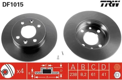 Produktbild von TRW Bremsscheiben (2 Stück) Vorderachse DF1015