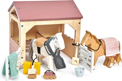 Produktbild von Tender Leaf Toys Pferdestall (Material Holz, Kinderspielzeug, Bunt) 7508165