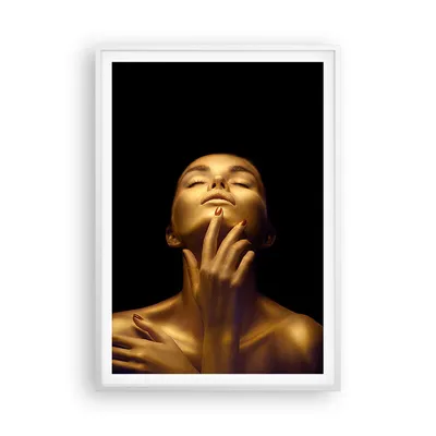 Produktbild von Gerahmtes Poster - Weißer Rahmen - Gold Frau Stück - 70x100 cm - Wand Bild - Wanddeko - Wandbilder - Kunstposter - Wandposter - Bilderrahmen - Bilder - Kunstdruck - Wanddekoration - P2WPA70x100-4573