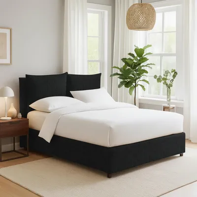 Immagine prodotto di Dmora Letto Singolo Todmorden 106x209 cm Marrone Scuro, Sfoderabile Contenitore  Italy