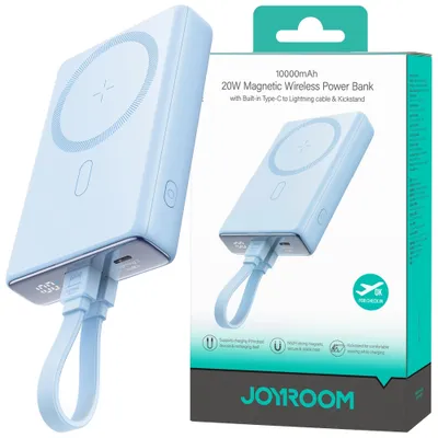 Produktbild von JOYROOM JR-PBM01, 10000 mAh, Lithium Polymer (LiPo), Kabelloses Aufladen, 3,85 V, 20 W, Blau