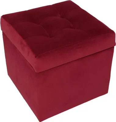 Produktbild von mg design Polsterhocker, 45x45 cm, Farbe Rood – weicher Sitz, aufklappbar mit Stauraum (50l) hält Einer Belastung von bis zu 100 kg Stand