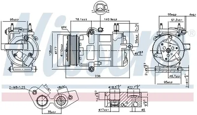 Produktbild von NISSENS 890217 VS16 Klimaanlage Klimakompressor PAG 46 YF R134a R1234yf für FORD Transit Custom V362 Kastenwagen (FY, FZ) Transit Mk7 Kastenwagen