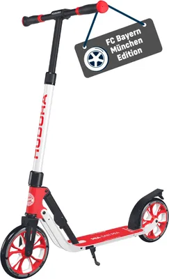 Image de HUDORA FC Bayern München Scooter - BigWheel Advanced 205 - Trottinette confortable en aluminium pour jusqu'à 100kg - réglable en hauteur & pliable