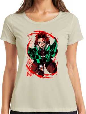 Produktbild von Tanjiro Kimetsu no Yaiba Sonnenatem Hinokami Anime Geschenk Damen T-Shirt, Natur, M