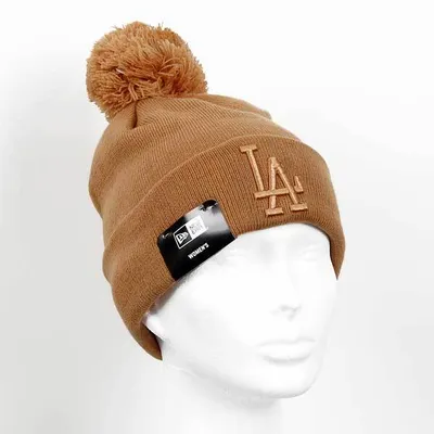 Obrázek produktu pro Dámská zimní čepice New Era Womens MLB Leafgue Essential Bobble Cuff Knit Brown - UNI