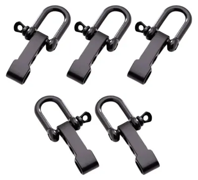 10 Paracord-Verschlüsse D-förmig, schwarz, für Survival-Armbänder