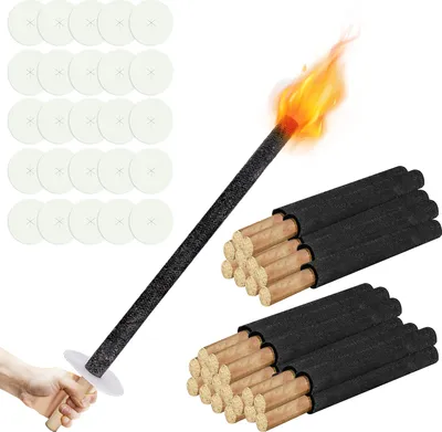 Immagine prodotto di Torce Clanmacy Tempo di combustione 100 min Torce di cera con protezione per le mani Manico lungo Giardino Outdoor 25x