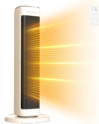 Immagine prodotto di Stufa riscaldante a ventilazione - Stufa in Vetroceramica - Riscaldamento ambiente - Funzionamento silenzioso (32 dB) - 63 cm - Bianco