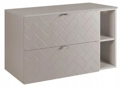Zdjęcie produktu dla Szafka Łazienkowa Wisząca Pod Umywalkę Regał Blat 100X46 Cm Rensan Kaszmir
