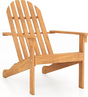 Produktbild von Adirondack-Gartenstuhl aus Akazienholz mit geneigter Sitzfläche und hoher Rückenlehne, Tragfähigkeit bis 180 kg (Natur)