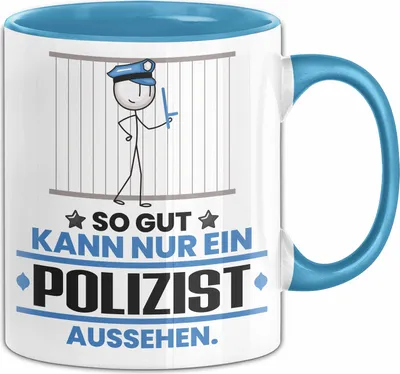 Produktbild von Polizist Geschenk Tasse So Gut Kann Nur Ein Polizist Aussehen Geschenkidee Kaffee-Becher (Blau)