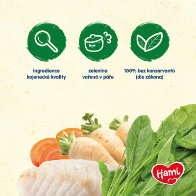 Productafbeelding van Hami spinazie met kabeljauw, 6 porties van 200 gram