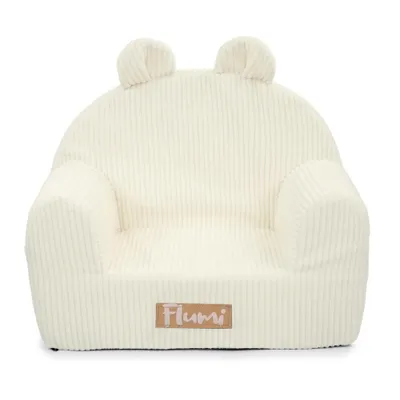 Produktbild von Personalisierter Kindersessel mit Ohren 56x33x42 cm – Corduroy Creme – Sessel für Babys & Kleinkinder