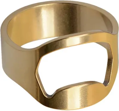 Obrázek produktu pro CHPN - Otevírač na lahve - Otevírač na pivo - Otevírač na lahve - Otevírač na pivo ve tvaru kroužku - 22 mm - Otevírač na lahve - Příslušenství do baru - Zlatá barva - Dárek - Party