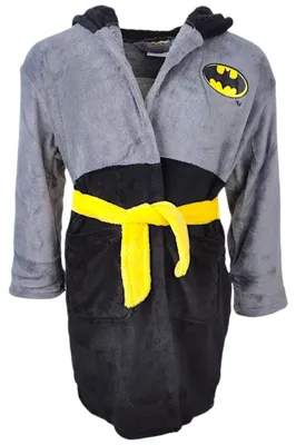 Produktbild von Kinder Bademantel mit Kapuze Batman Schwarz-Grau 98 cm