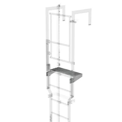 Produktbild von Günzburger Steigtechnik Ausstiegstritt Stahl-verzinkt 620 mm Spaltbreite 250 mm - 063974