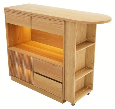 Imagen del producto de Escritorio - Escritorio en esquina - Mesa para ordenador - Mesa de trabajo - Escritorio - Forma en L - Color natural de madera