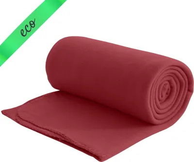 Produktbild von Eco Fleecedecke dunkelrot aus 100% recyceltem Material + 130x160 ca. 400 g schwer mit Anti-Pilling und Kettelrand