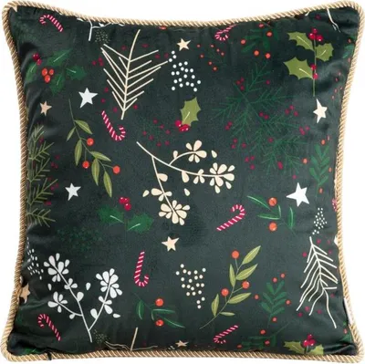 Obrázok produktu pre HOMLA Vianočná obliečka na vankúš GODIS so zeleným lemom 45x45 cm
