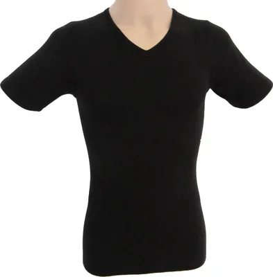 Produktbild von HERMKO 64880 Herren Business Funktionsshirt mit V-Neck, Größe:D 4 = EU S, Farbe:schwarz