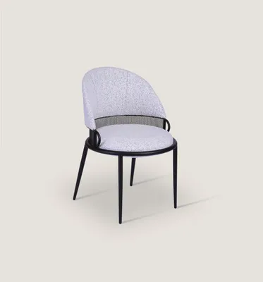 Produktbild von Weißer Esszimmerstuhl Luxus Stühle Polster Einsitzer Textil Stil Möbel