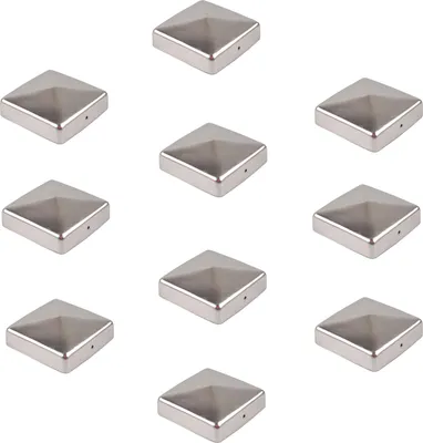 Produktbild von 10x Pfostenkappe Edelstahl 91 mm Pyramide Abdeckkappe für Pfosten 9 x 9 cm