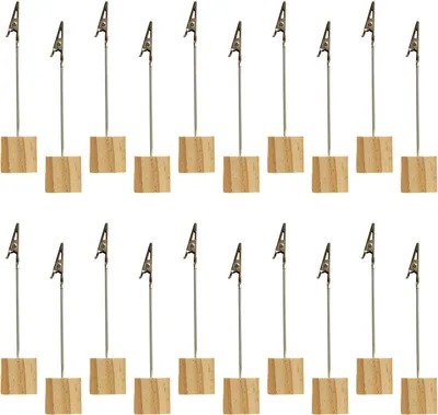 Produktbild von 20 Metall-Fotoclips, 13 cm – freistehende Ständer für Büro- und Hochzeitsdekorationen