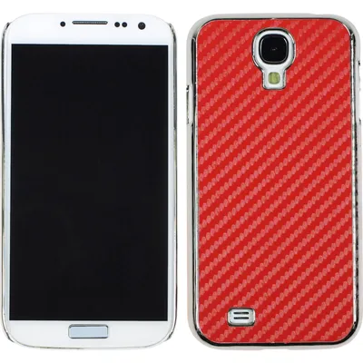 Produktbild von PhoneNatic Case kompatibel mit Samsung Galaxy S4 - Hülle rot Carbonoptik Hard-case + 2 Schutzfolien