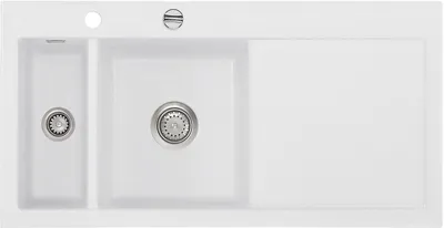 Produktbild von Flächenbündige Spüle MERA 100 F SATIN Becken links - Excenterbedienung