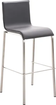 Produktbild von CLP Barhocker Avola Leder Flach E78 Edelstahlgestell grau