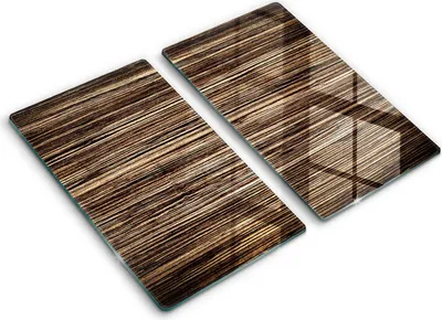 Produktbild von Abdeckung Glas - Küchenabdeckung - 2x30x52 cm - Abdeckplatte -Holzstruktur