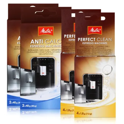 Produktbild von 2x Melitta Reinigungstabs & Entkalker für Espresso Maschine