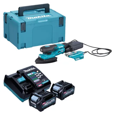 Productafbeelding van Makita BO 006 CGD201 accu-deltaslijper 40 V max. 100 x 150 mm 3,0 mm slag Brushless + 2x accu 2,5 Ah + oplader + Makpac