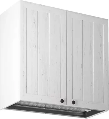 Produktbild von Hängeschrank 80 cm mit Geschirrtrockner küche, Provence G80C Weiß/Matt