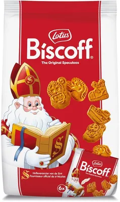 Produktbild von Lotus - Lotus speculaaskoekjes, Sinterklaas, mini, pakje van 6 x 25g