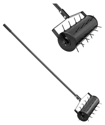 Image de Aérateur VEVOR, 435x235x1560mm, scarificateur manuel, aérateur de pelouse pour sols compactés et pelouses de jardin, terrasse, cour, noir
