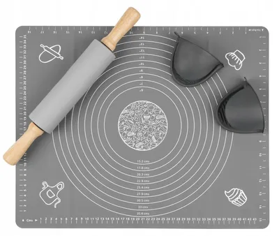Produktbild von Vilde Silikon-Küchenset: Backmatte, Teigrolle, Gratis-Griffe