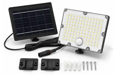 Image de Projecteur Led Solaire Extérieur 9W IP65 3-CCT Détecteur de Lumière et de Mouvement - Blanc Froid 6000K - 8000K