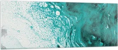 Produktbild von Bilder auf glas - Einteilig - Abstraktion Türkis Flüssigkeit - 140x50cm - Glasbilder - Wandbilder - Bilder - Wanddekoration aus Glas - Glas Bilder - Wandbild auf Glas - GAB140x50-4572