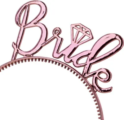 Produktbild von Dekolo Junggesellinnenabschieds-Stirnband Haarband „Bride To Be“ Für Die Braut Haarband für den Abend Rosa Gold