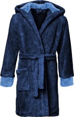 Produktbild von Timone Kinder Bademantel mit Kaputze KIDS (Navyblau/Blau/Blau (616/652/652), 110-116)