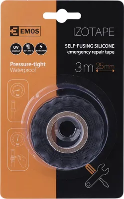 Produktbild von EMOS Universelles Selbstklebeband 3m x 2,5cm, druckfestes selbstverschweißendes Isolierband 0,6mm für Außen, Stretchfunktion, F52503