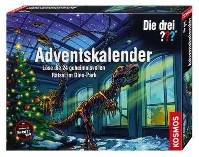 Produktbild von KOSMOS 631123 Adventskalender Die drei ??? Fragezeichen Rätsel im Dino-Park
