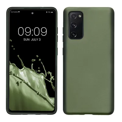 Produktbild von kwmobile Case kompatibel mit Samsung Galaxy S20 FE Hülle - Schutzhülle aus Silikon metallisch schimmernd - Handyhülle Metallic Tannengrün