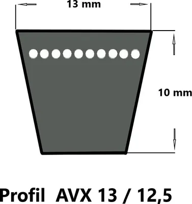 Image de SWR Courroie trapézoïdale pour véhicules AVX13 x 1075 La, flancs ouverts, denture de forme