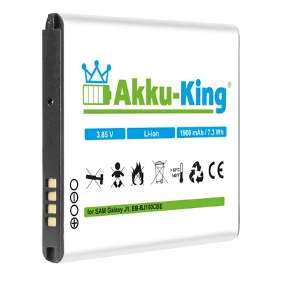 Produktbild von Akku-King 20112570, Akku, Schwarz, Weiß, Lithium-Ion (Li-Ion), 1900 mAh, 3,85 V, 7,32 Wh