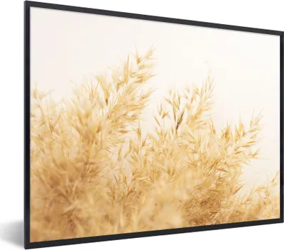 Produktbild von MuchoWow® Gerahmtes Poster Pampasgras - Sonne - Gras 40x30 cm - Poster mit Schwarzem Bilderrahmen Wandposter Rahmen Foto Bilder - Kunstposter - Wanddekorationen